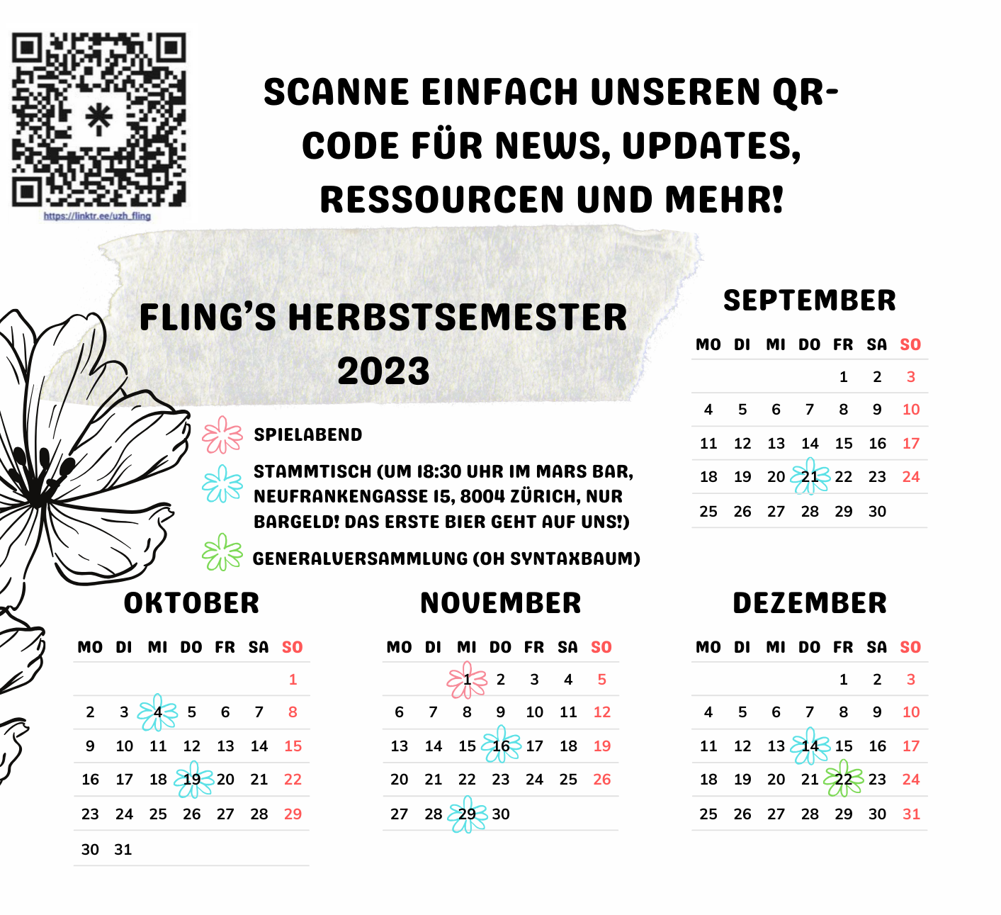 FLing's Herbstsemesterkalender 2023